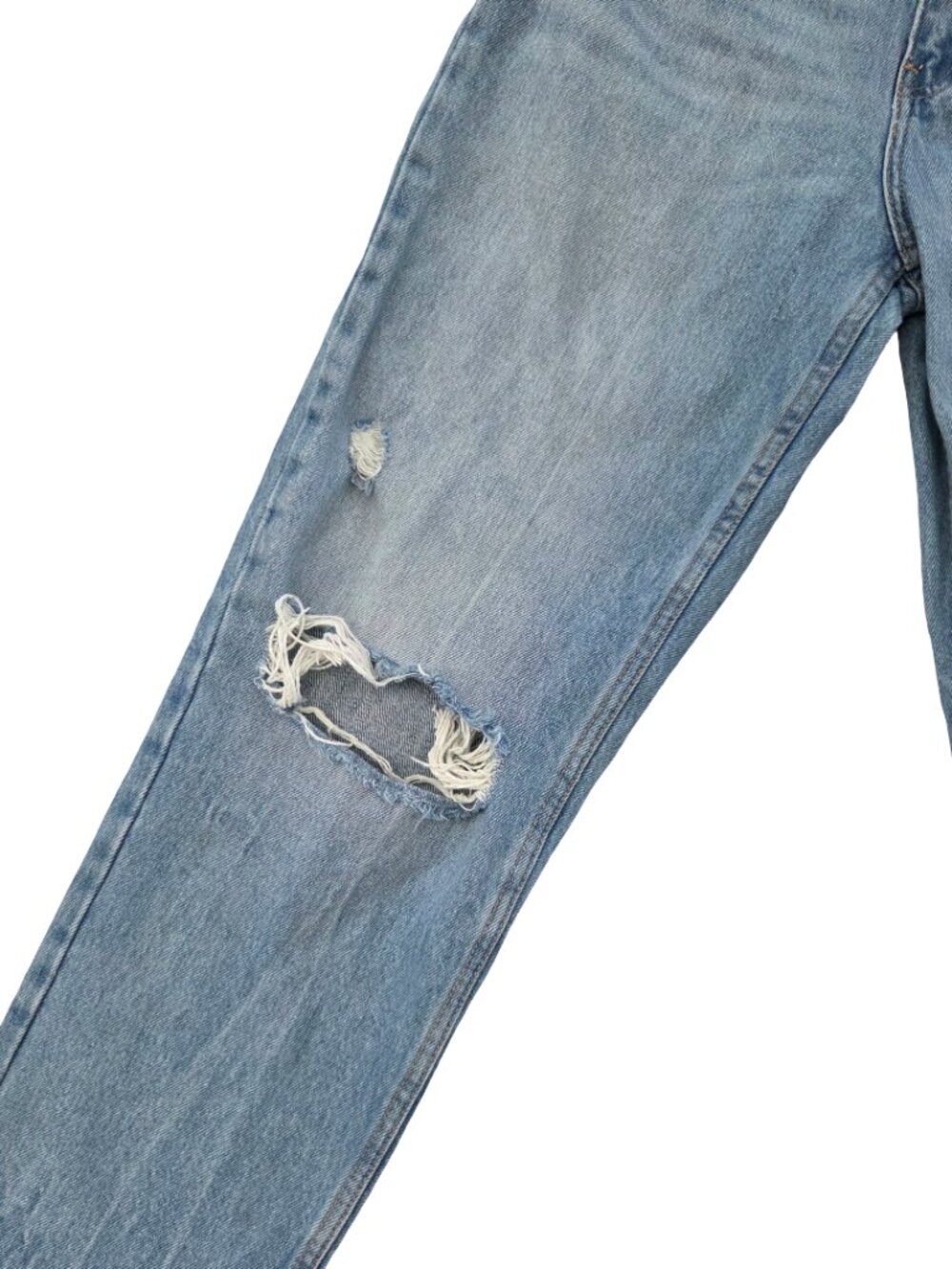 Zara Jeans Womens 4 26 Distressed Ripped Straight Leg High Rise Grunge Denim - Picture 5 of 14